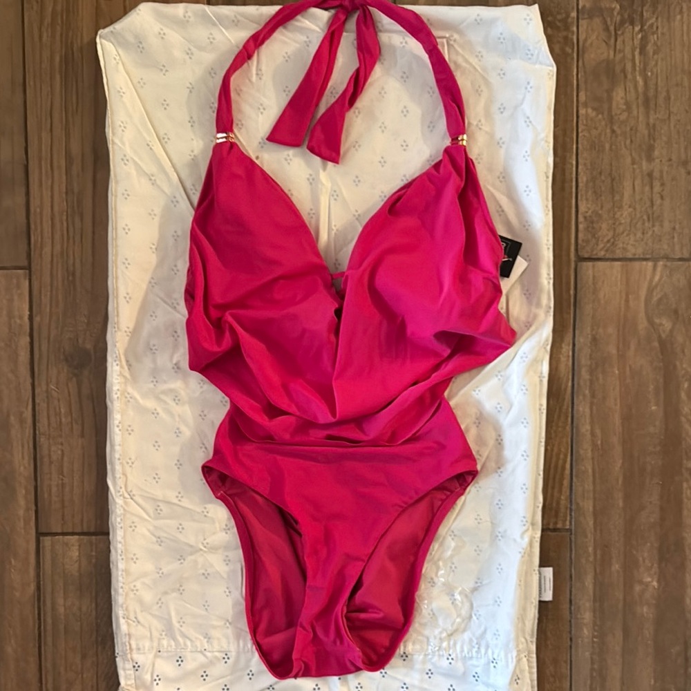 Macys Fuchsia Halter Swimsuit